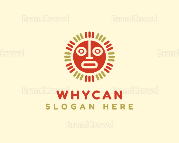 Mayan Sun Mask Logo