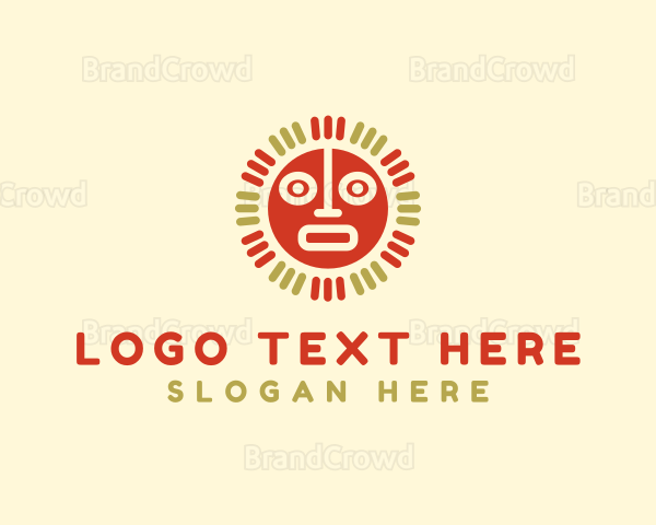 Mayan Sun Mask Logo