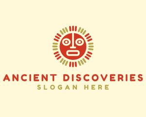 Mayan Sun Mask logo design