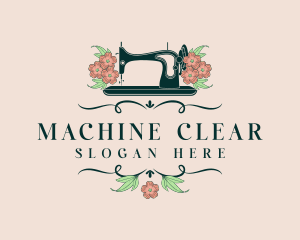 Floral Sewing Machine logo design