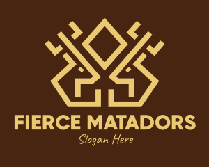 Minimal Symmetrical Deer Antlers logo design