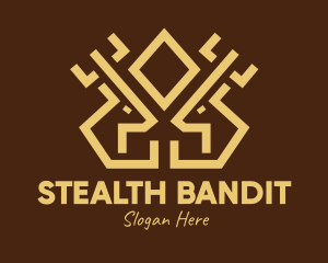 Minimal Symmetrical Deer Antlers logo design