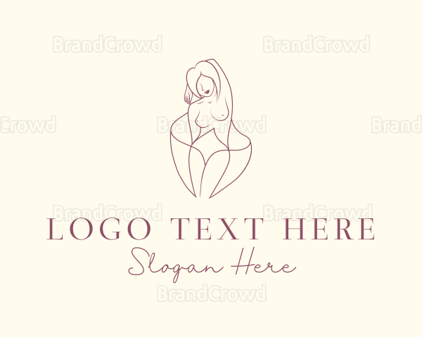 Flower Nude Sexy Woman Logo