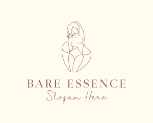 Flower Nude Sexy Woman logo design