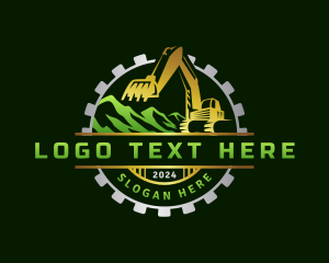 Mining - Excavator Mountain Digger logo design