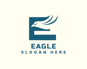 Flying Eagle Wings Letter E logo design
