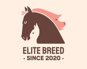 Breed - Farm Barn Animal Heads logo design