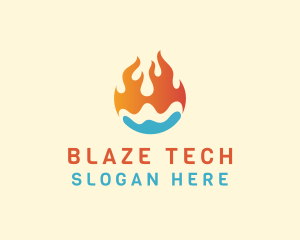 Fire Water Hvac logo design