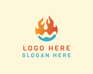 Heating - Fire Water Hvac logo design
