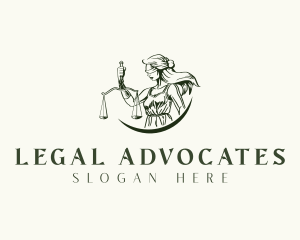 Woman Law Scales logo design