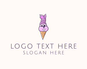 Hare - Rabbit Ice Cream logo design
