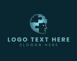 Think - Human Mental Puzzle logo design
