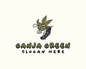 Ganja - Marijuana Weed Skater logo design