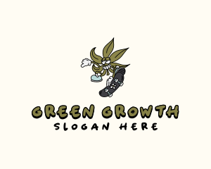 Marijuana Weed Skater logo design