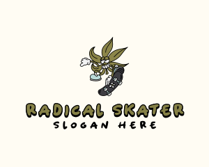 Marijuana Weed Skater logo design