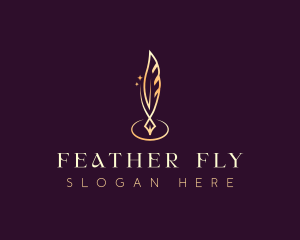 Feather Quill Writer logo design