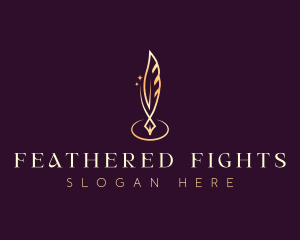 Feather Quill Writer logo design