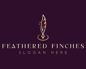 Feather Quill Writer logo design