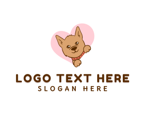 Hound - Pet Dog Heart logo design