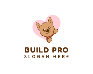 Pooch - Pet Dog Heart logo design