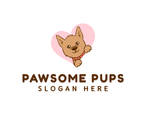 Pet Dog Heart logo design