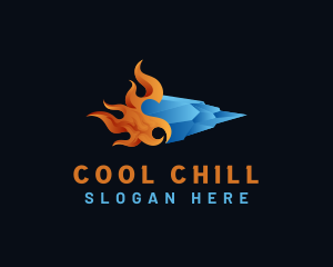 Refrigerator - Fire Ice Thermal Temperature logo design