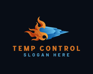 Thermostat - Fire Ice Thermal Temperature logo design