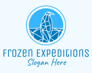 Antarctic - Blue Geometric Penguin logo design