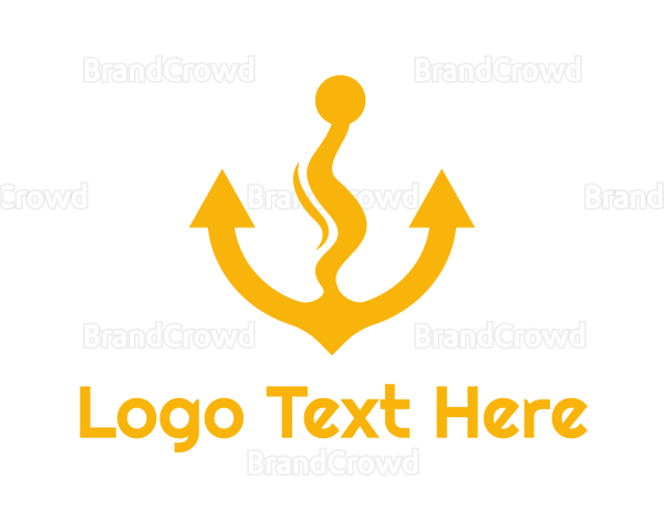 Yellow Anchor Wavy Logo