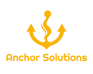 Anchor - Yellow Anchor Wavy logo design