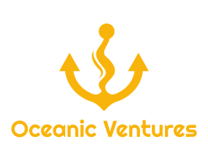 Yellow Anchor Wavy logo design