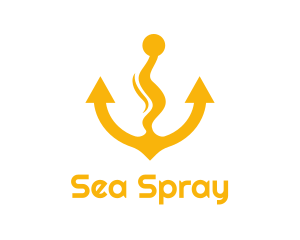 Yellow Anchor Wavy logo design