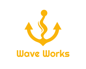 Wavy - Yellow Anchor Wavy logo design