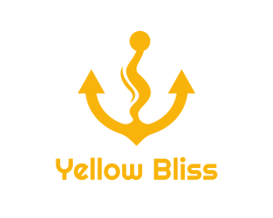 Yellow Anchor Wavy logo design