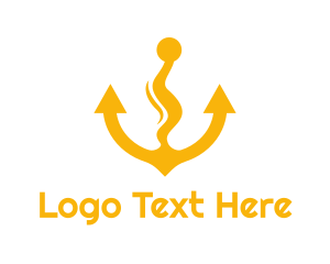 Yellow Anchor Wavy logo design