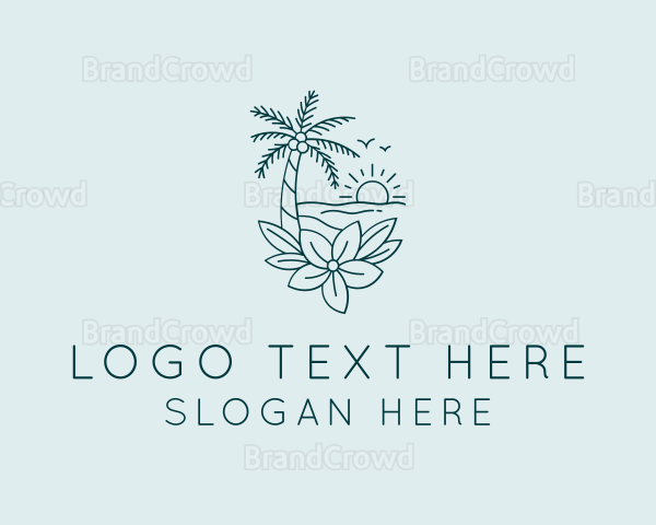 Tropical Island Beach Logo