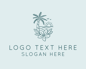 Fiji - Tropical Island Beach logo design