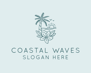 Coast - Tropical Island Beach logo design