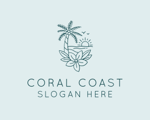 Tropical Island Beach  logo design