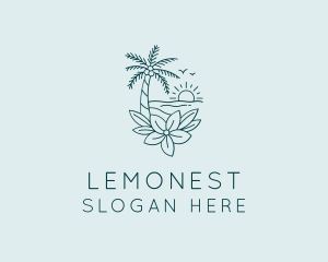 Vacation - Tropical Island Beach logo design