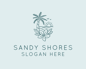 Beach - Tropical Island Beach logo design