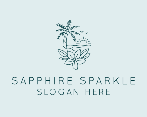 Tropical Island Beach  logo design