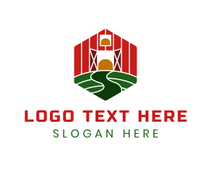 Field - Hexagon Rural Barn logo design