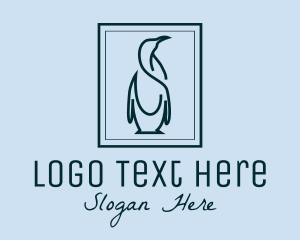 Post Stamp - Penguin Picture Frame logo design