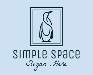Minimalism - Penguin Picture Frame logo design