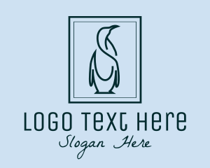Zoo Animal - Penguin Picture Frame logo design