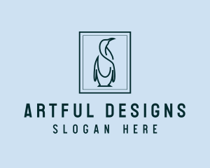 Penguin Picture Frame logo design