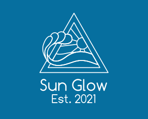 Ocean Wave  Sun logo design