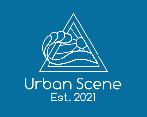 Scene - Ocean Wave  Sun logo design