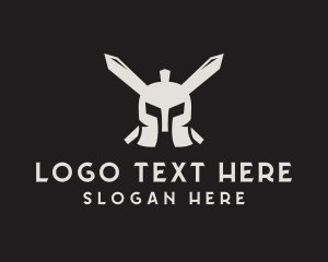 Medieval - Spartan Warrior Swordsman logo design